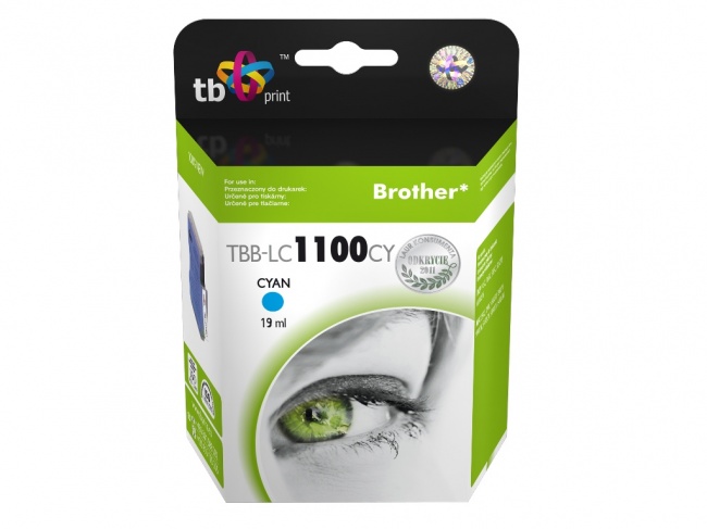 Tusz do Brother LC980/1100 TBB-LC1100CY CY 100% nowy