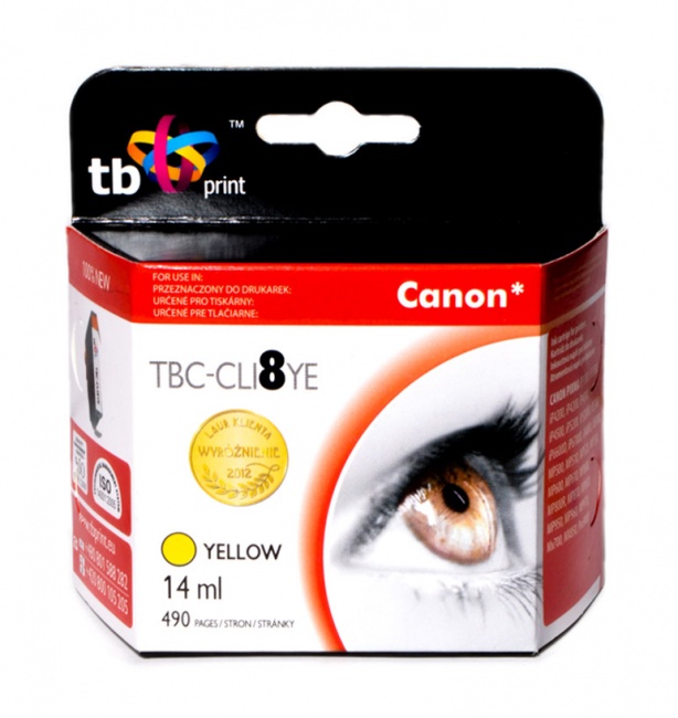 Tusz do Canon CLI8YE TBC-CLI8YE YE 100% nowy