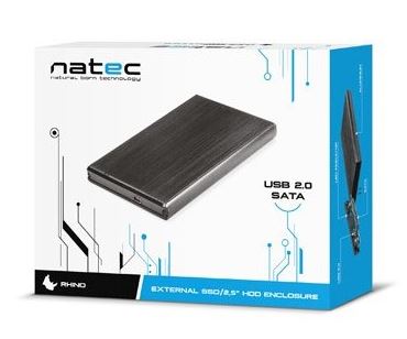 Kieszeń zewnętrzna HDD sata RHINO 2,5" USB 2.0 Aluminium Black zdjęcie 2