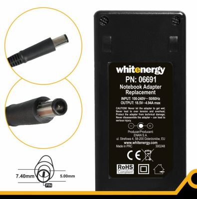 Zasilacz ( 06691) 18.5V | 4.9A 90W wtyk 7.4*5.0 mm + pin HP