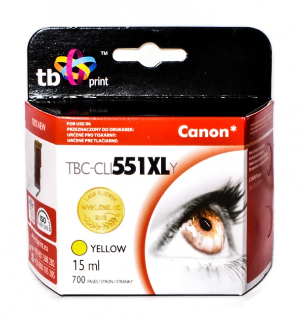 Tusz do Canon PIXMA MX 925 TBC-CLI551XLYE YE