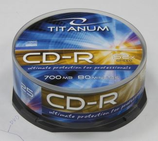 CD-R TITANUM 700MB x52 CAKE BOX 25
