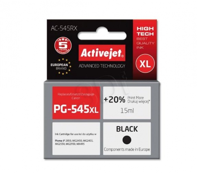 Tusz Activejet AC-545RX (Canon PG-545XL) premium 15ml czarny