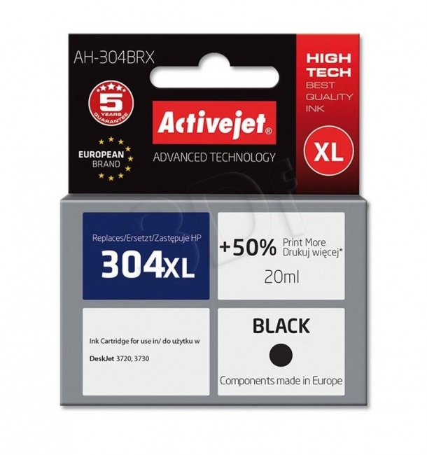Tusz Activejet AH-304BRX (Hewlett Packard HP 304XL N9K08AE) premium 20ml czarny