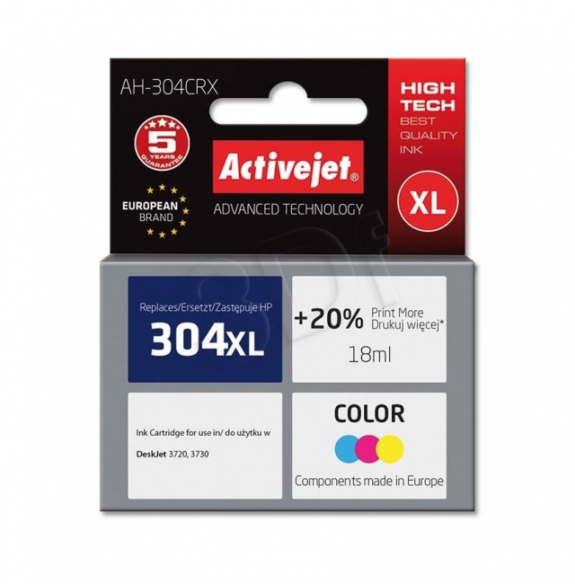 Tusz Activejet AH-304CRX (Hewlett Packard HP 304XL N9K08AE) premium 18ml tr