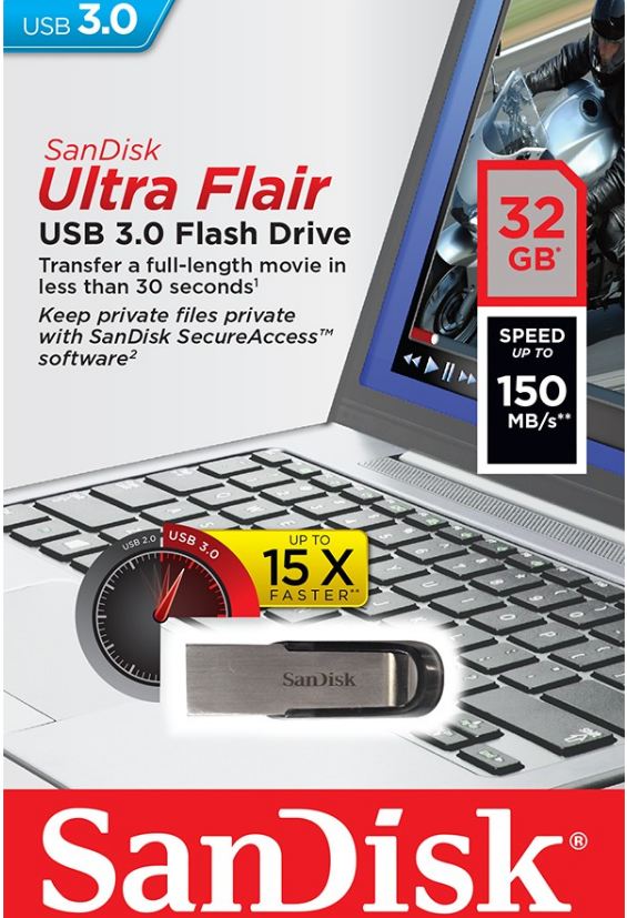 Pendrive ULTRA FLAIR USB 3.0 32GB (do 150MB/s) zdjęcie 4
