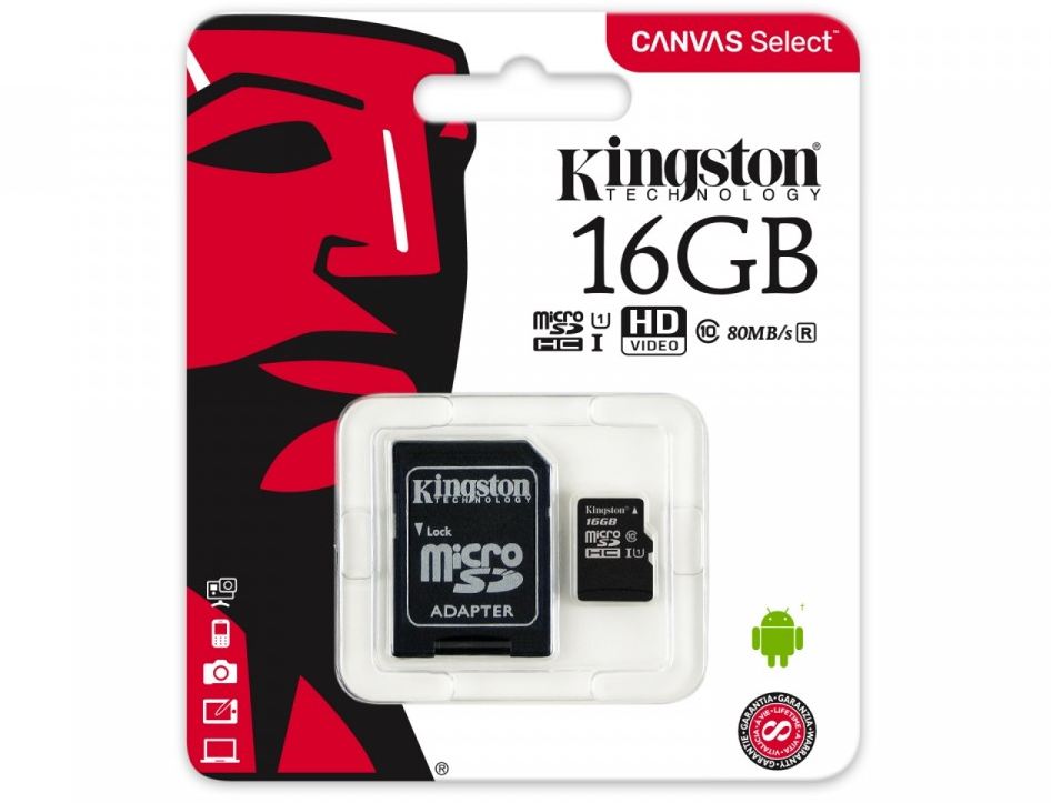 Pamięć SD-micro 16GB Kingston C10 W1