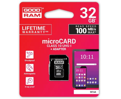 Pamięć SD-micro 32GB GOODRAM C10 W1 M1AA-0320R12 100MB/s