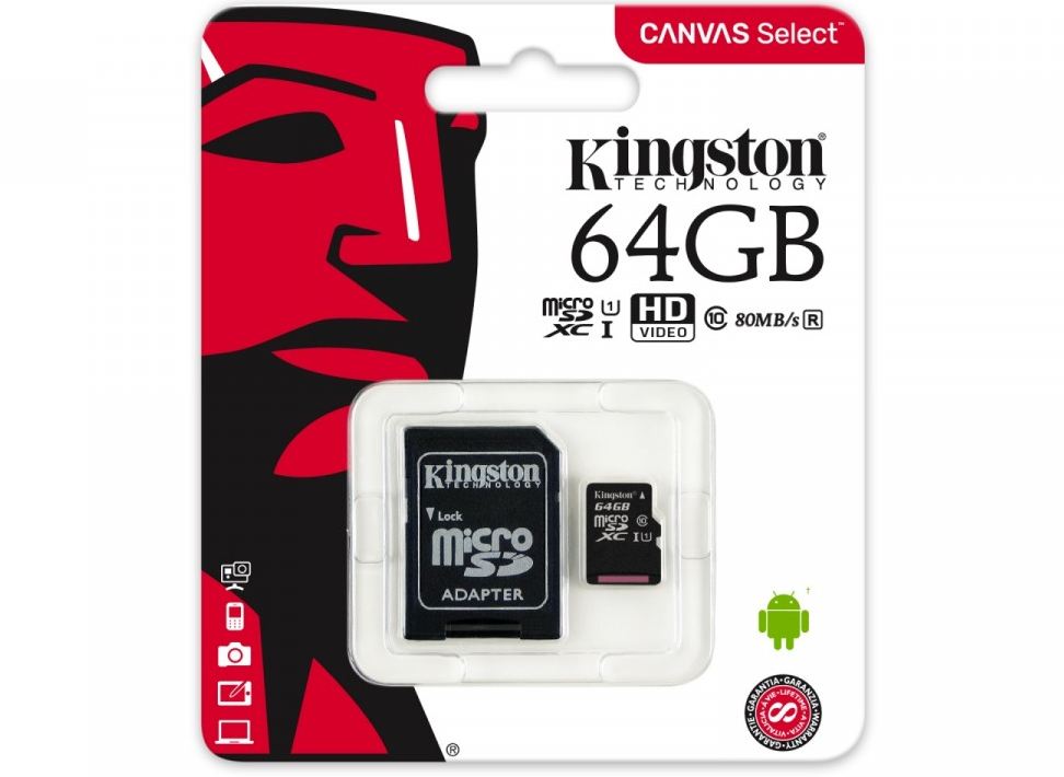 Pamięć SD-micro  64GB Kingston C10 w1