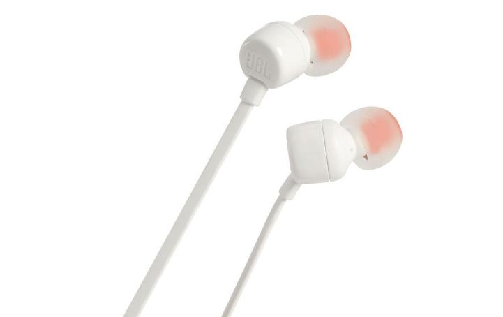 Słuchawki douszne JBL T110 Białe + mikrofon zdjęcie 2