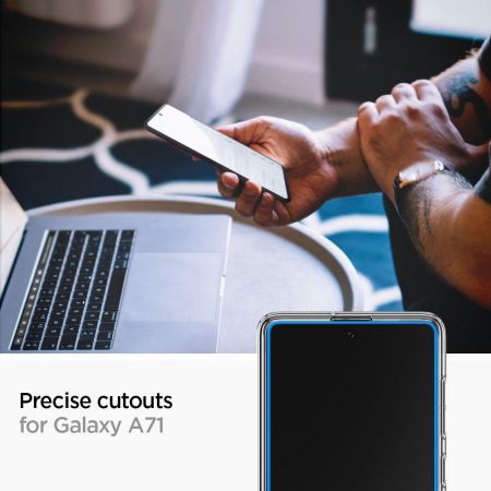 Szkło hartowane SPIGEN GLASS FC GALAXY A71 BLACK zdjęcie 2
