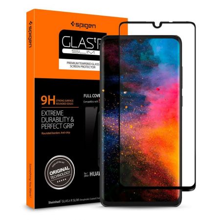 Szkło hartowane SPIGEN GLASS FC HUAWEI P30 BLACK