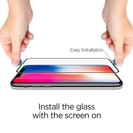 Szkło hartowane SPIGEN GLASS FC IPHONE XR BLACK zdjęcie 3