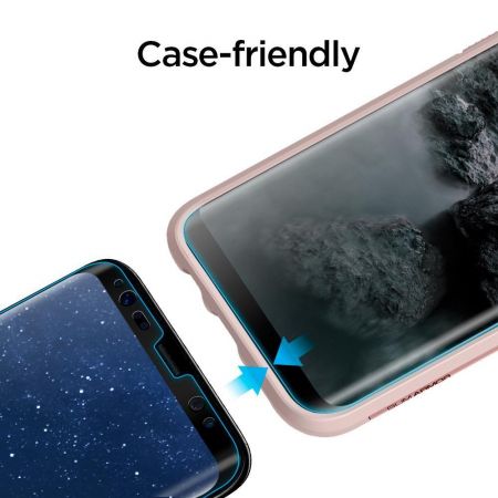 Szkło hartowane SPIGEN GLAS.TR CASE FRIENDLY GALAXY S8 BLACK zdjęcie 2