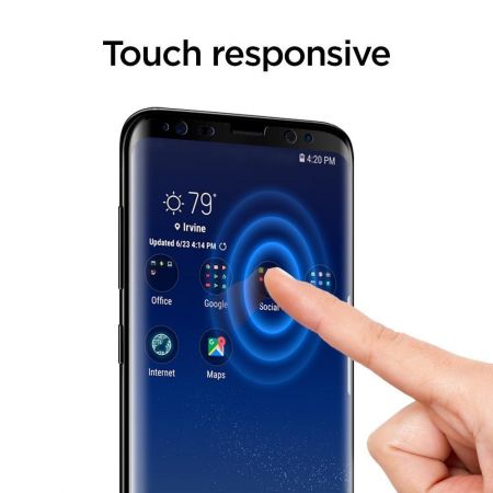 Szkło hartowane SPIGEN GLAS.TR CASE FRIENDLY GALAXY S8 BLACK zdjęcie 4