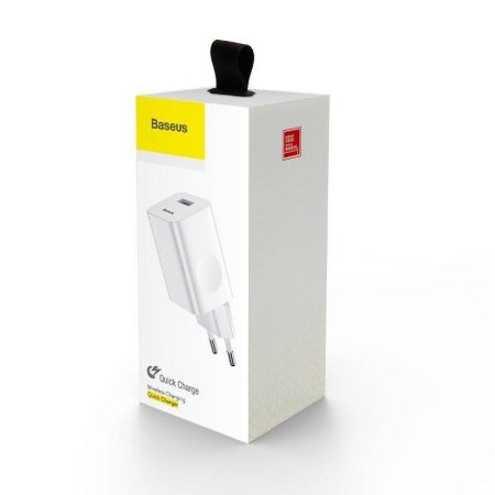 Ładowarka sieciowa Baseus Charging Quick Charger, USB, QC 3.0, 24W biała zdjęcie 2
