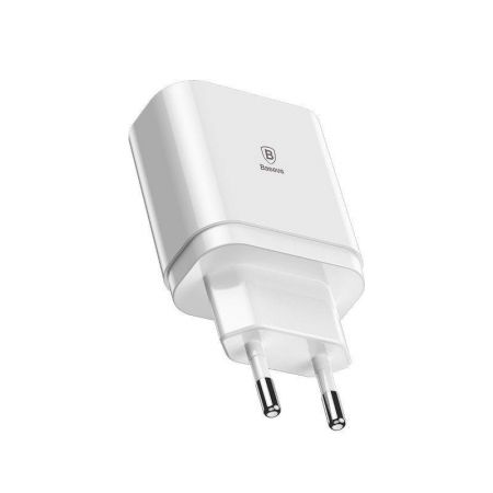 Ładowarka sieciowa z wyświetlaczem Baseus Mirror Travel 3x USB - biała zdjęcie 3