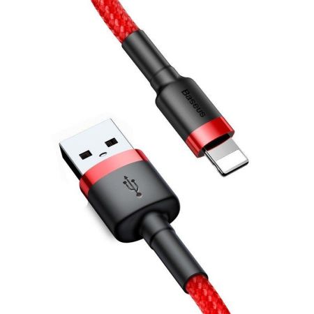 Kabel Lightning USB Baseus Cafule 2.4A 1m (czerwony) zdjęcie 2