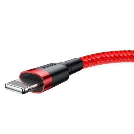 Kabel Lightning USB Baseus Cafule 2,4A 0,5m (czerwony) zdjęcie 3