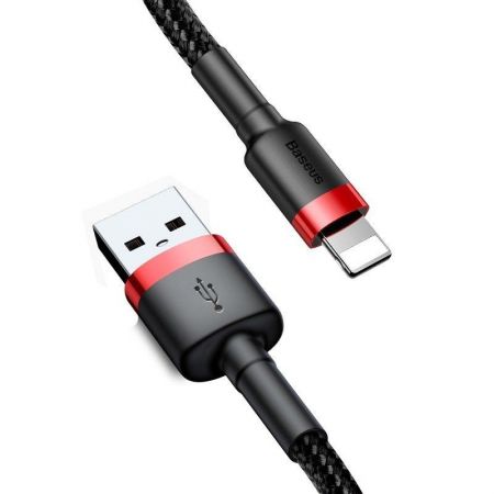 Kabel Lightning USB Baseus Cafule 1,5A 2m (czarno-czerwony) zdjęcie 2