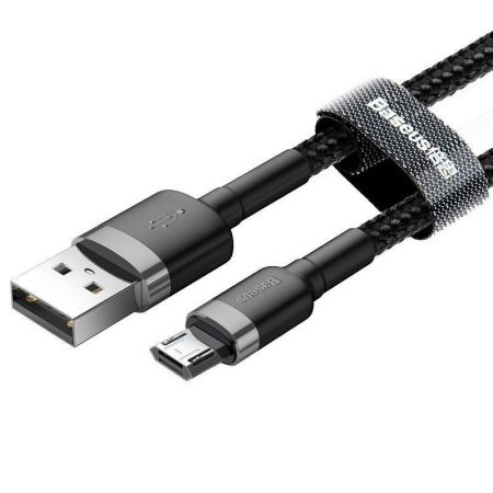 Kabel Micro USB Baseus Cafule 2.4A 1m (szaro-czarny) zdjęcie 2
