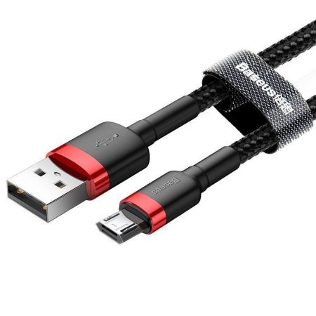 Kabel Micro USB Baseus Cafule 2.4A 1m (czerwono-czarny) zdjęcie 2