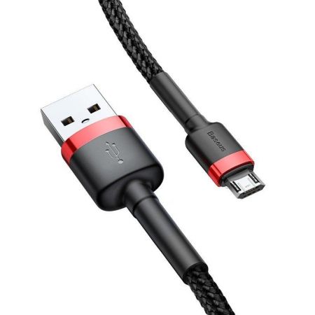 Kabel Micro USB Baseus Cafule 2.4A 1m (czerwono-czarny) zdjęcie 3