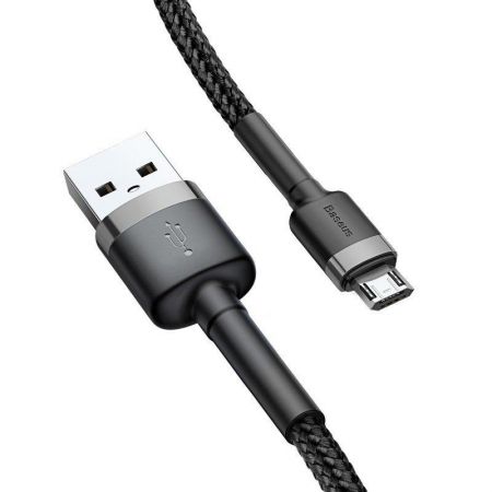 Kabel Micro USB Baseus Cafule 1.5A 2m (szaro-czarny) zdjęcie 3