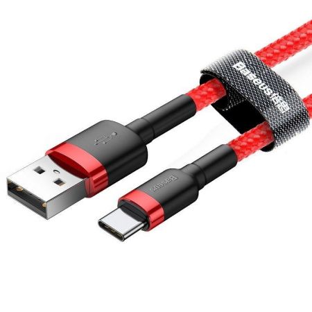 Kabel USB-C Baseus Cafule 3A 0.5m (czerwony) zdjęcie 2