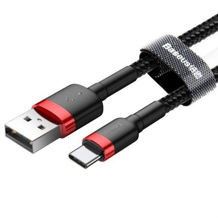 Kabel USB-C Baseus Cafule 3A 0.5m (czerwono-czarny) zdjęcie 2