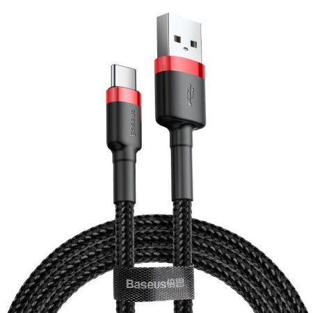 Kabel USB-C Baseus Cafule 3A 0.5m (czerwono-czarny)