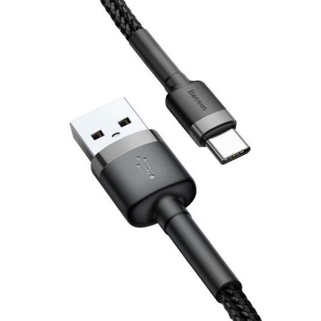 Kabel USB-C Baseus Cafule 3A 0.5m (szaro-czarny) zdjęcie 3
