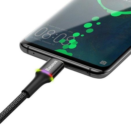 Kabel USB-C z podświetleniem LED Baseus Halo 3A 0,5m (czarny) zdjęcie 3