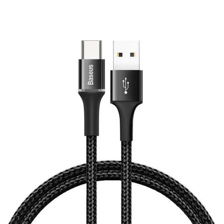 Kabel USB-C z podświetleniem LED Baseus Halo 3A 0,5m (czarny)