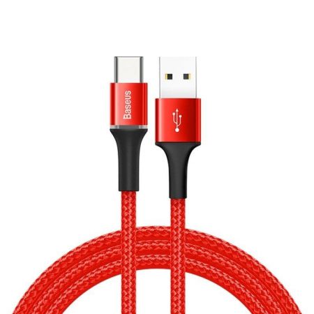 Kabel USB-C z podświetleniem LED Baseus Halo 3A 1m (czerwony)