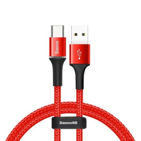 Kabel USB-C z podświetleniem LED Baseus Halo 3A 0,5m (czerwony) zdjęcie 4