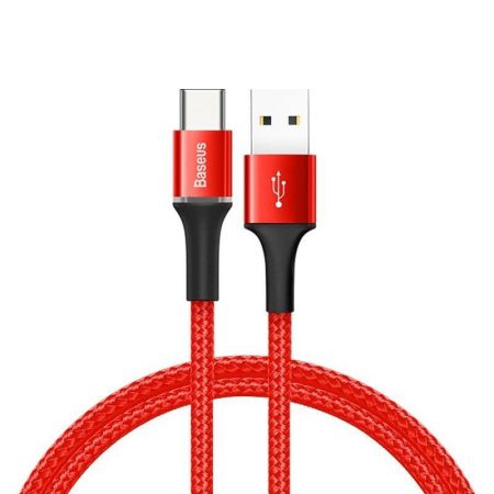 Kabel USB-C z podświetleniem LED Baseus Halo 3A 0,5m (czerwony)