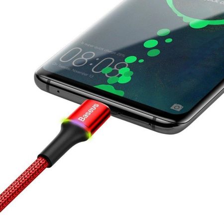 Kabel USB-C z podświetleniem LED Baseus Halo 2A 2m (czerwony) zdjęcie 3