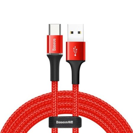 Kabel USB-C z podświetleniem LED Baseus Halo 2A 2m (czerwony) zdjęcie 4