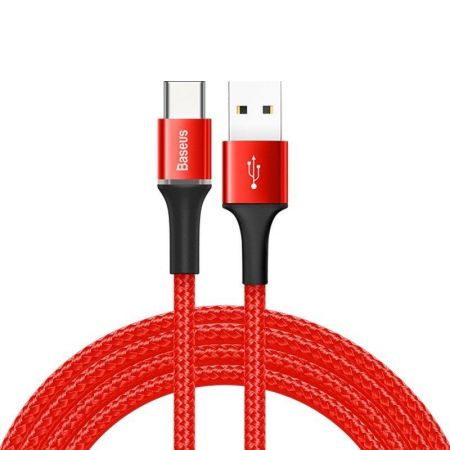 Kabel USB-C z podświetleniem LED Baseus Halo 2A 2m (czerwony)