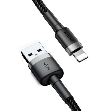 Kabel Lightning USB Baseus Cafule 2,4A 0,5m (szaro-czarny) zdjęcie 2