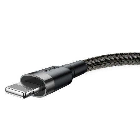 Kabel Lightning USB Baseus Cafule 2,4A 0,5m (szaro-czarny) zdjęcie 3