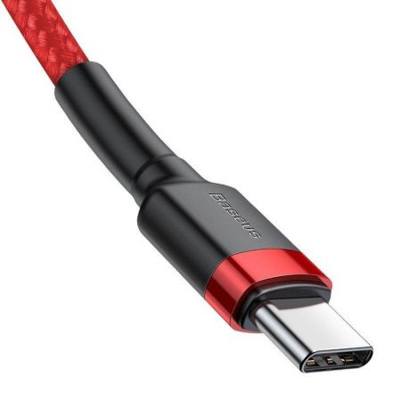 Kabel USB-C PD Baseus Cafule PD 2.0 QC 3.0 60W 2m (czerwony) zdjęcie 3