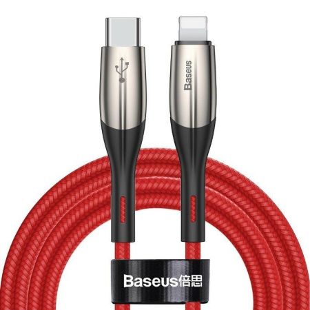 Kabel USB-C do Lightning PD Baseus Horizontal, Power Delivery, dioda LED, 2m (czerwony)