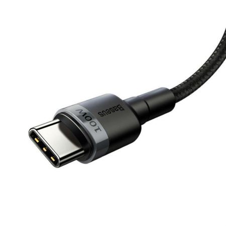Kabel USB-C Baseus Cafule, QC 3.0, PD 2.0, 100W, 5A, 2m (szaro-czarny) zdjęcie 3