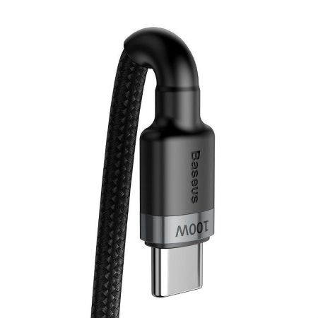 Kabel USB-C Baseus Cafule, QC 3.0, PD 2.0, 100W, 5A, 2m (szaro-czarny) zdjęcie 4