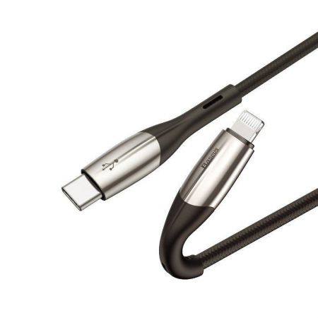 Kabel USB-C do Lightning PD Baseus Horizontal, Power Delivery, dioda LED, 2m (czarny) zdjęcie 3