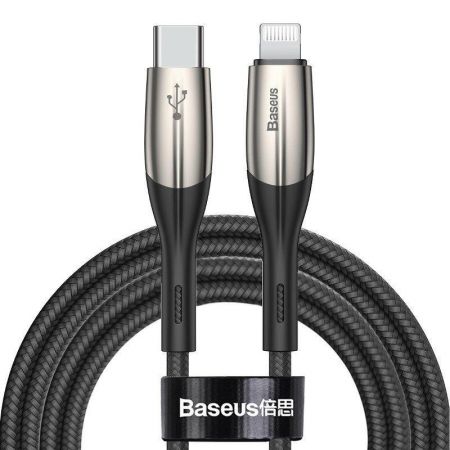 Kabel USB-C do Lightning PD Baseus Horizontal, Power Delivery, dioda LED, 2m (czarny)