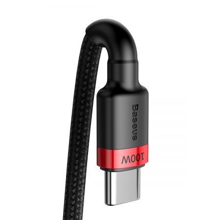 Kabel USB-C Baseus Cafule, QC 3.0, PD 2.0, 100W, 5A, 2m (czerwono-czarny) zdjęcie 2