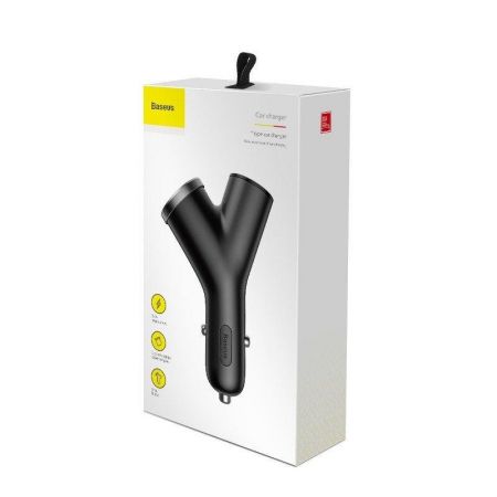 Ładowarka samochodowa Baseus Y Type 2xUSB 3,4A 40W (czarna) zdjęcie 2